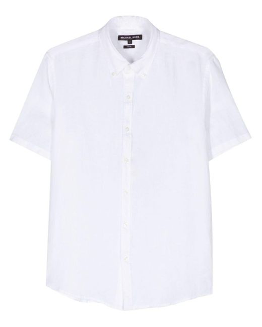 Michael Kors White Short-sleeve Linen Shirt for men