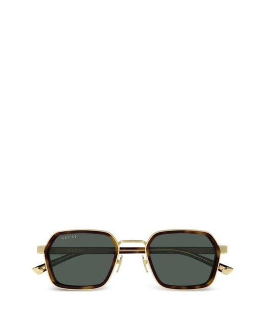 Gucci Green Geometric-Frame Sunglasses for men