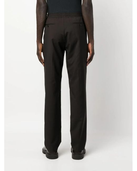 Valentino Garavani Black Straight-Leg Drawstring Trousers for men