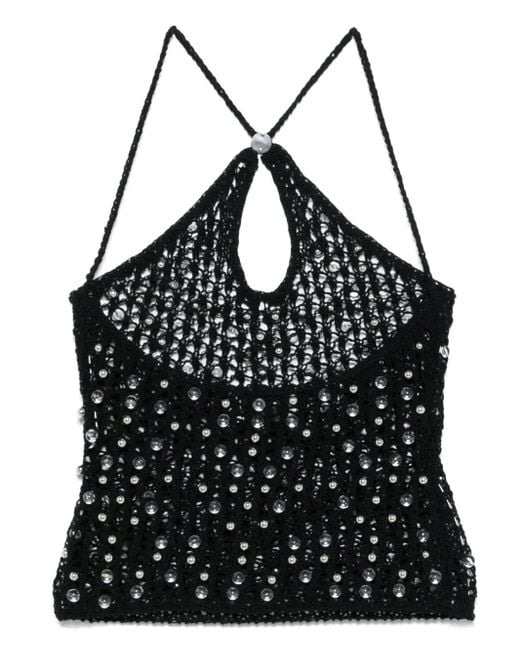 Coperni Black Beaded Knitted Top