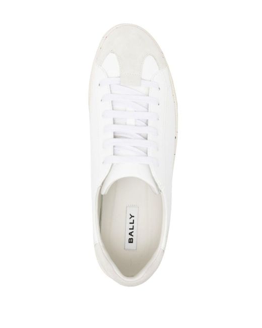 Bally White Panelled Leather Sneakers for men