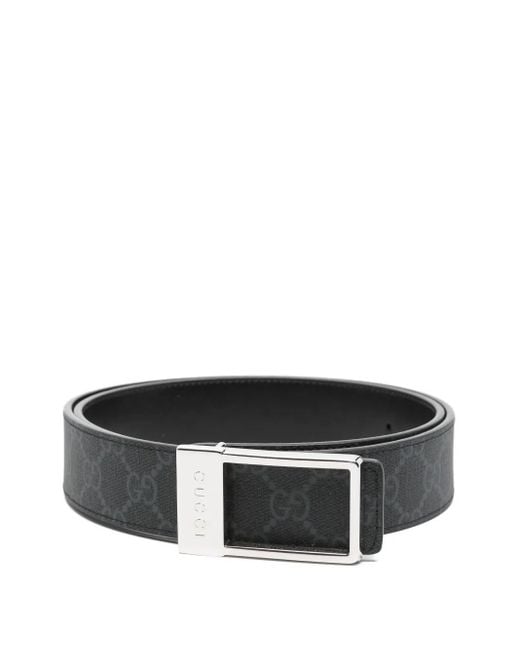 Gucci Black Gg-Monogram Buckle Belt for men