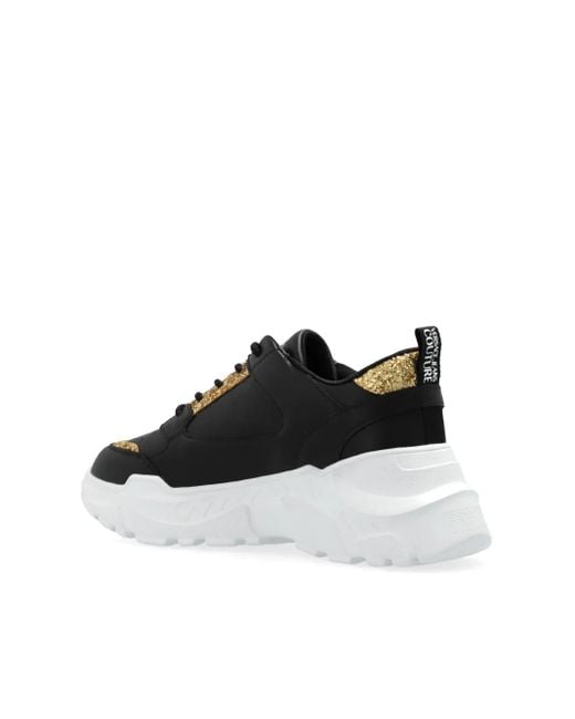 Versace Jeans Couture Black Sneakers Mit Glitter-Detail