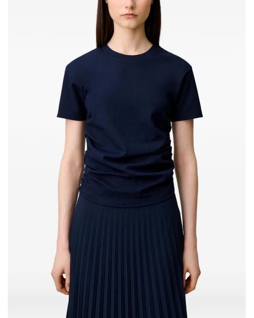 Claudie Pierlot Blue Trompe-L'Œil Midi Dress