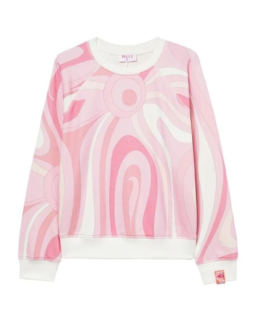 Emilio Pucci Pink Marmo-Print Fleece Sweatshirt