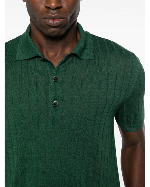 Polo en maille à design nervuré Barena pour homme en coloris Green