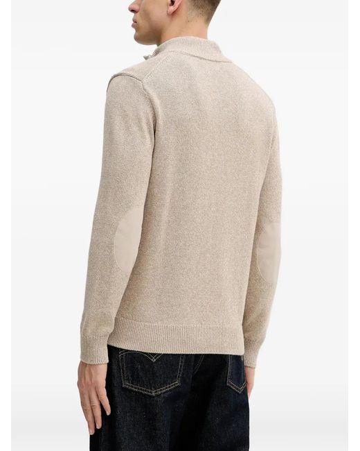 Hackett White Half-Zip Sweater for men