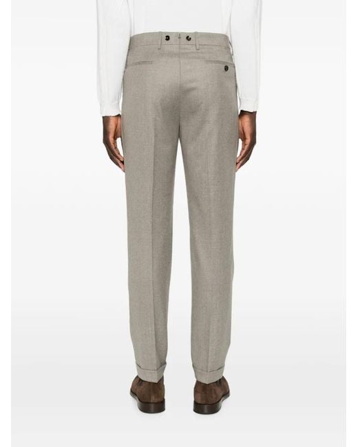 Berwich Gray Pleated Wool Trousers for men