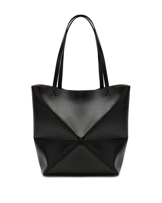 Loewe Black Medium Puzzle Fold Tote Bag