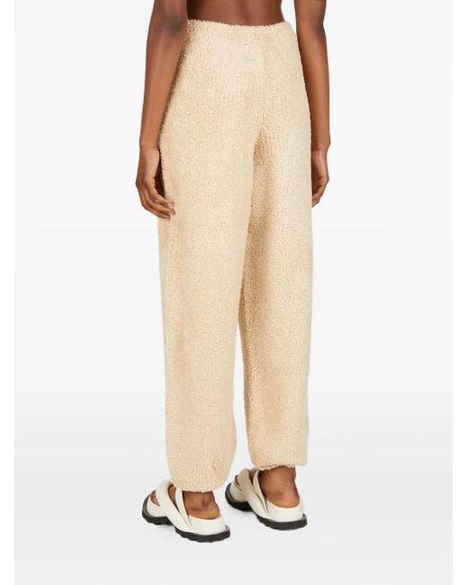 TheOpen Product White Teddy-Weave Elasticated-Cuff Trousers