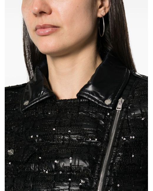 Herno Black Sequin-embellished Padded Jacket