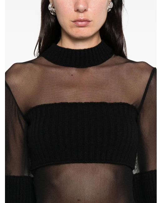 Jean Paul Gaultier Cropped Trui in het Black