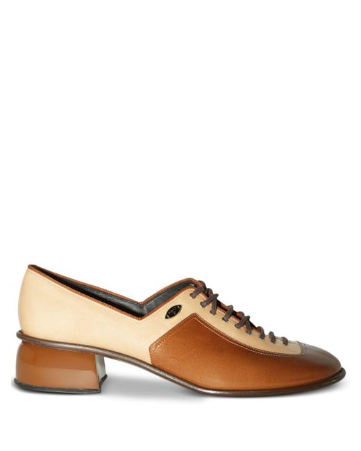 Emilio Pucci Brown Deby Panelled Leather Loafers
