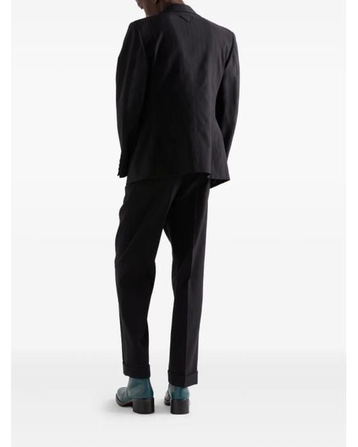 Prada Jack Met Puntige Revers En Krijtstreep in het Blue voor heren