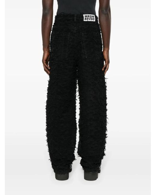Who Decides War Black Husk Wide-Leg Trousers for men