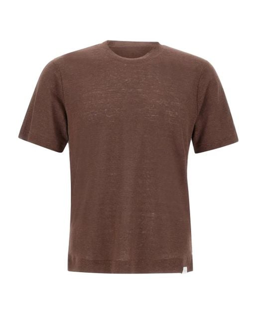 Diktat Brown Linen T-Shirt for men