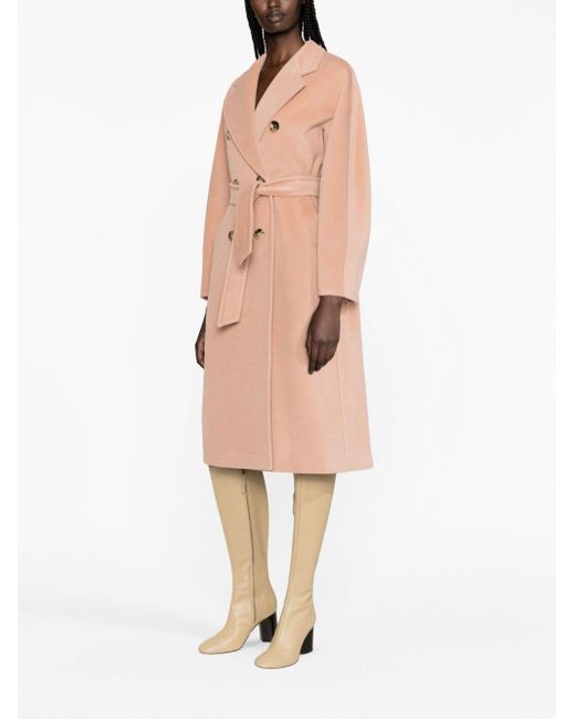 Max Mara Pink Madame Wool Long Coat