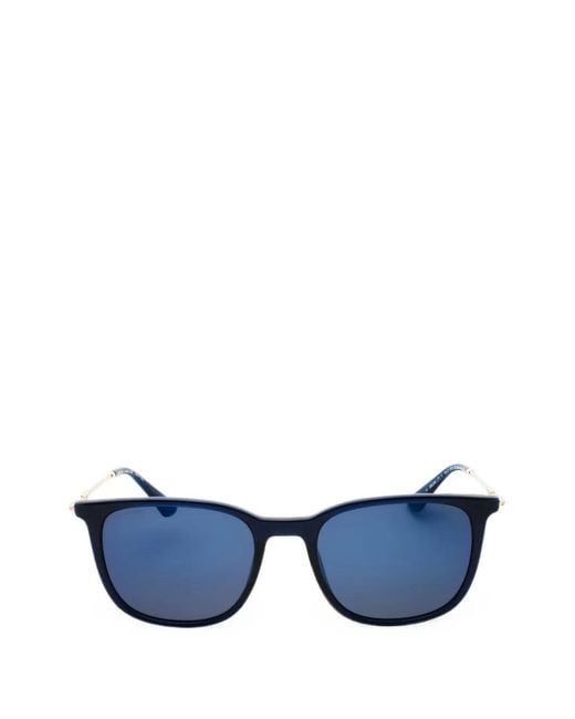 Police Blue Rectangle-Frame Sunglasses for men