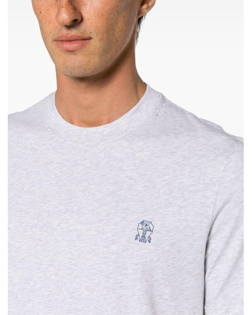 Brunello Cucinelli T-Shirt mit Logo-Print in White für Herren