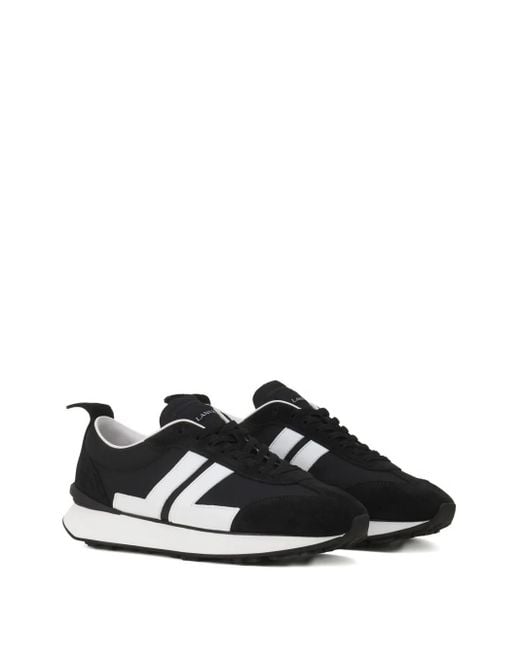 Lanvin Black Bumpr Stripe-Panel Sneakers