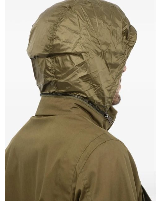 Woolrich Green Removable-Hood Utility Jacket for men