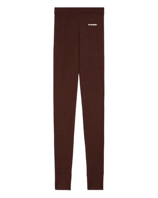 Jil Sander Legging Met Logoprint in het Brown