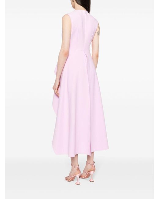 Solace London Pink The Severny Peplum Midi Dress