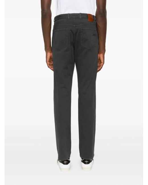 Zegna Gray Straight-Leg Jeans for men