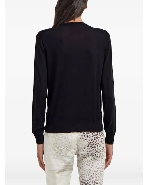 Roberto Cavalli Blue Button-Front Wool Cardigan