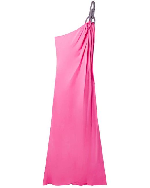 Stella McCartney Pink Kristallverziertes Falabella Abendkleid