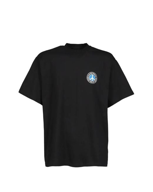 SWJP Black Bmw Peace Cotton T-Shirt for men