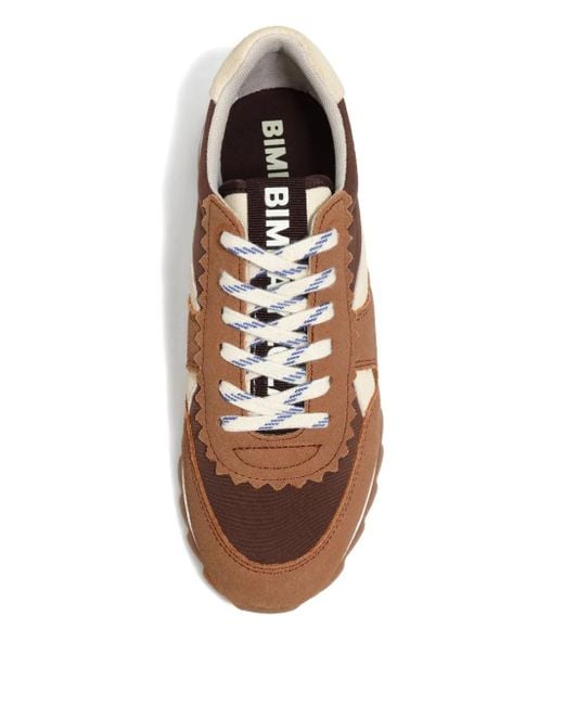 Bimba Y Lola Brown Scalloped-Panel Sneakers