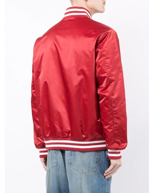 A Bathing Ape Red Logo-Patch Bomber Jacket for men