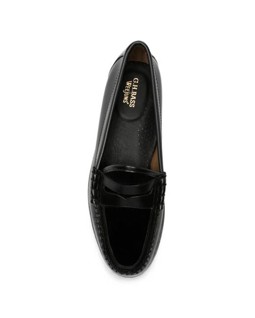 G.H.BASS Black Weejun Larson Velvet Loafers for men