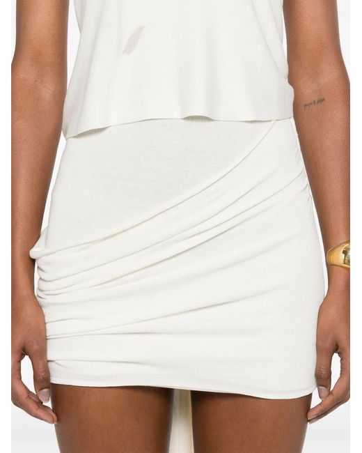 AYA MUSE White Draped Mini Dress