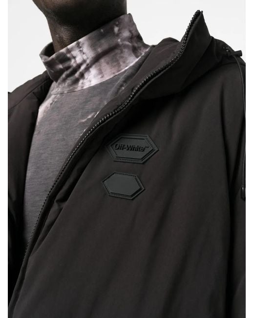 Off-White c/o Virgil Abloh Black Logo-Patch Padded Jacket for men