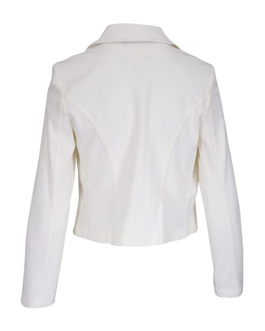 L'Agence White Wayne Double-Breasted Cropped Blazer