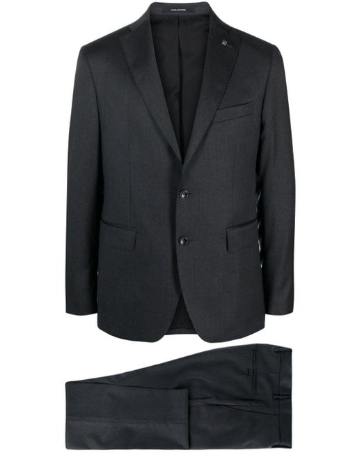 Tagliatore Black Two-piece Single-breasted Virgin Wool Suit for men