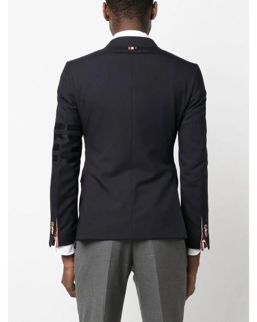 Thom Browne Blue Sleek Tailored Suit Jacket With Notch Lapel And Metallic Buttons for men