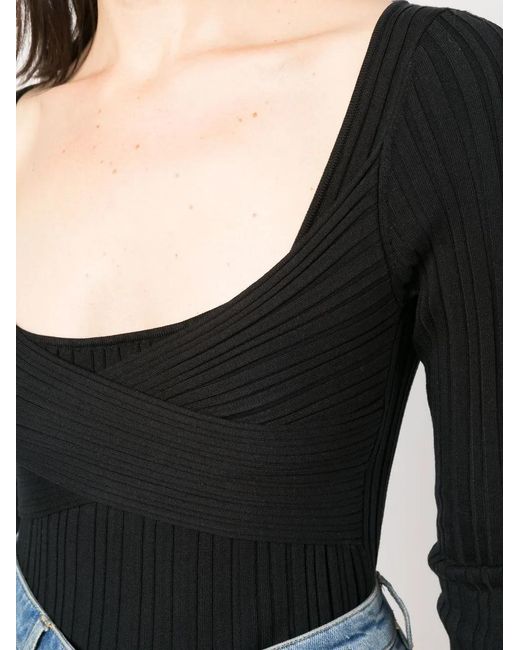 IRO Geribbelde Top in het Black