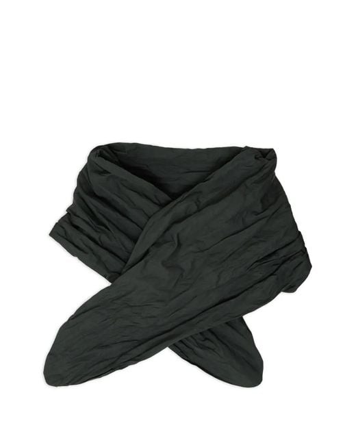 Totême Black Crinkled Draped Scarf