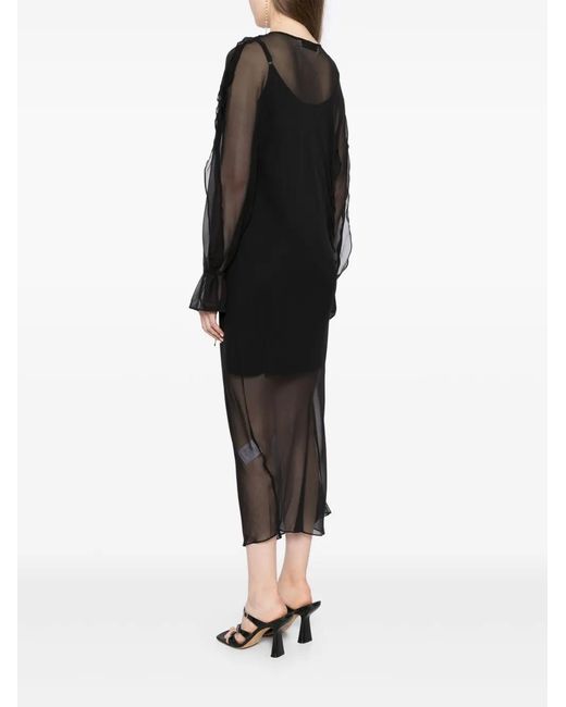 Christopher Esber Black Bias Concave Dress