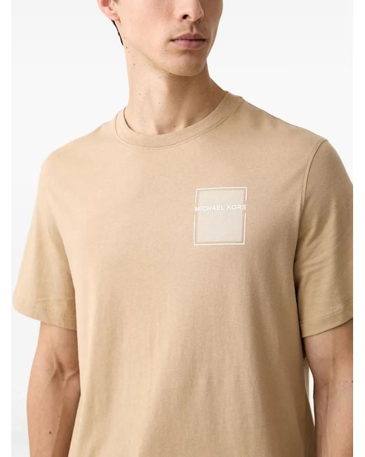 Michael Kors Natural T-Shirt En Coton À Logo Graphique for men