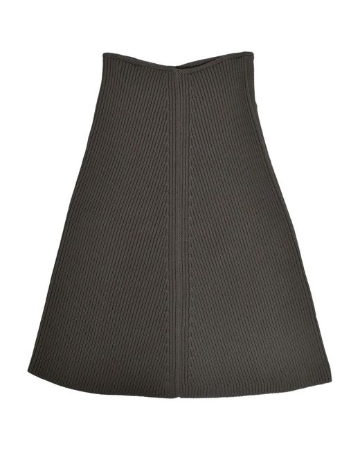 Rick Owens Black Ribbed Scarf