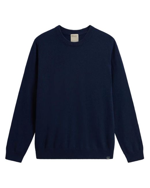 Woolrich Blue Crew Neck Cashmere Jumper for men