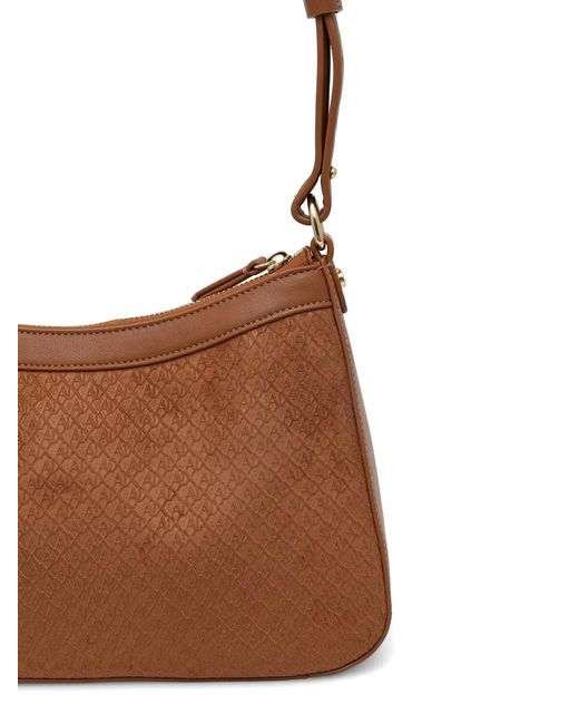 ARMANI EXCHANGE Brown Monogram-Pattern Shoulder Bag