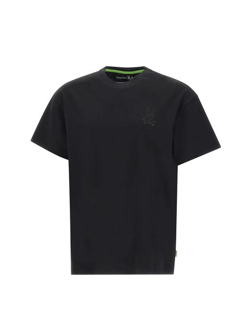 Psycho Bunny Black Oscar Embroidered Crew Neck T-Shirt for men