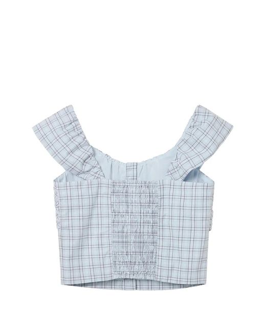 B+ AB Blue Check-Pattern Top