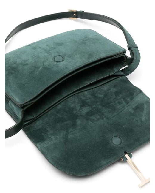 Tom Ford Green T Twist Suede Cross Body Bag
