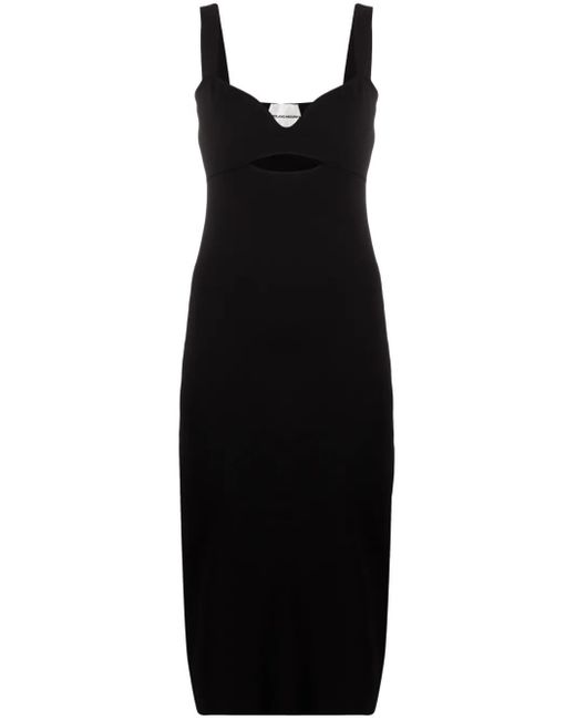 Roland Mouret Black Cut-Out Knitted Midi Dress